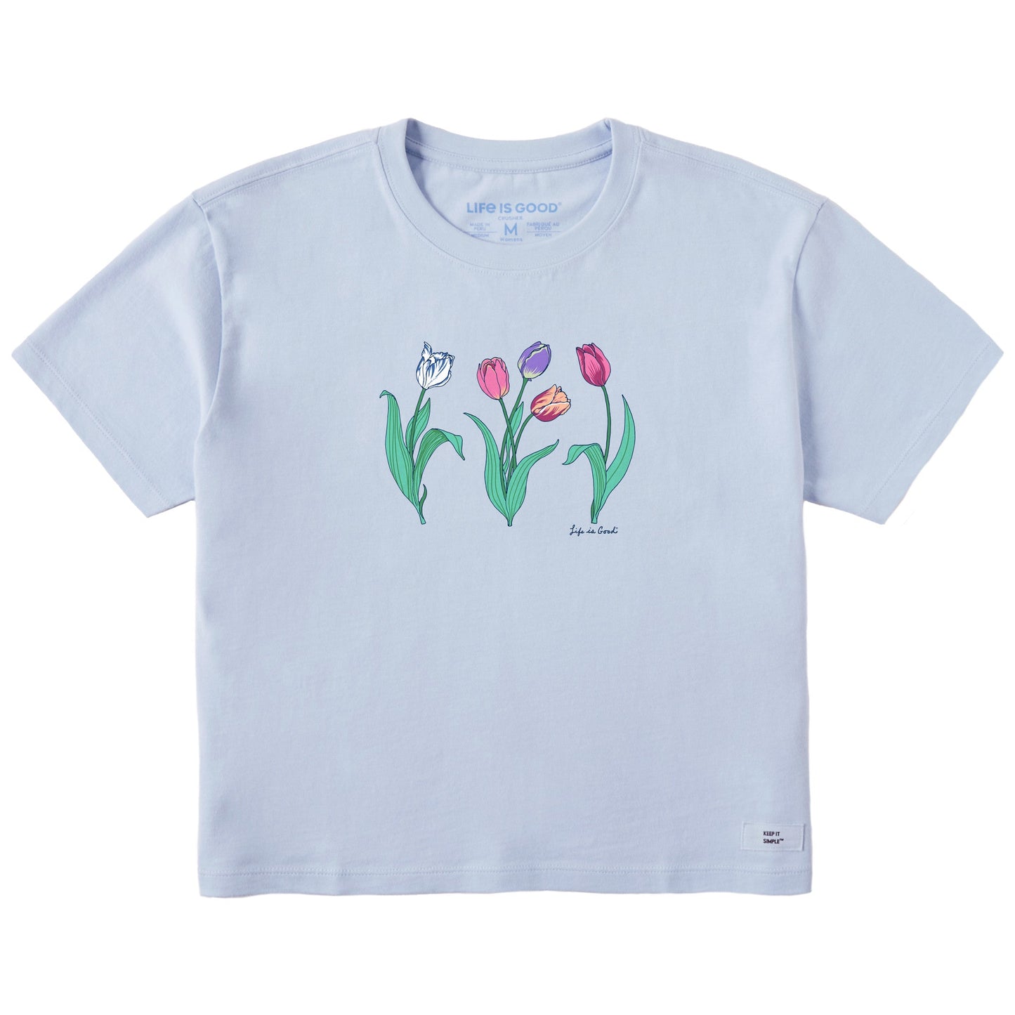 Women's 3 Genuine Tulips Short Sleeve Crusher Boxy Tee