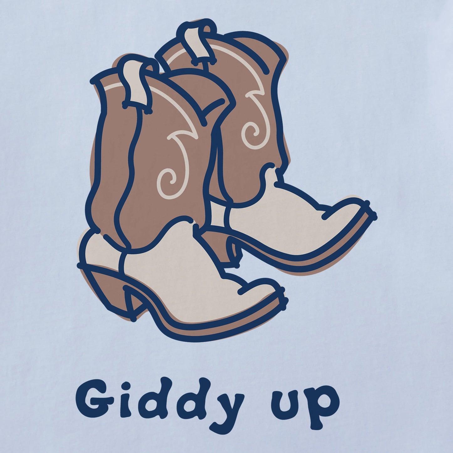 Women's Giddy Up Cowboy Boots Short Sleeve Crusher Boxy Tee