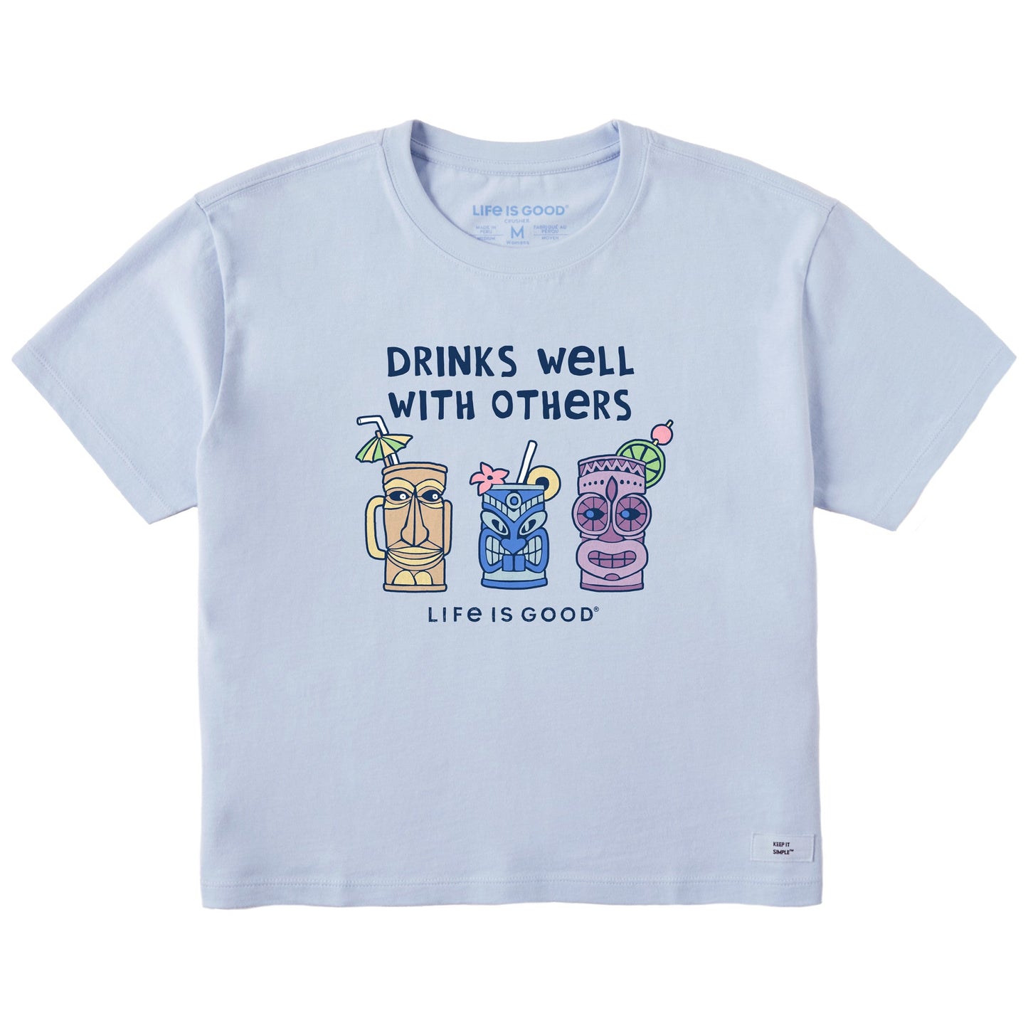 Women's Tiki Drinks Well Short Sleeve Crusher Boxy Tee