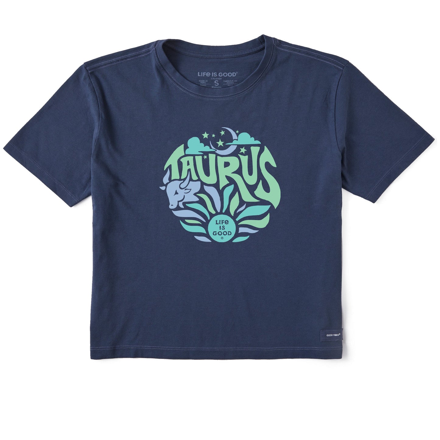 Women's Taurus Zodiac Vibes Short Sleeve Crusher Boxy Tee