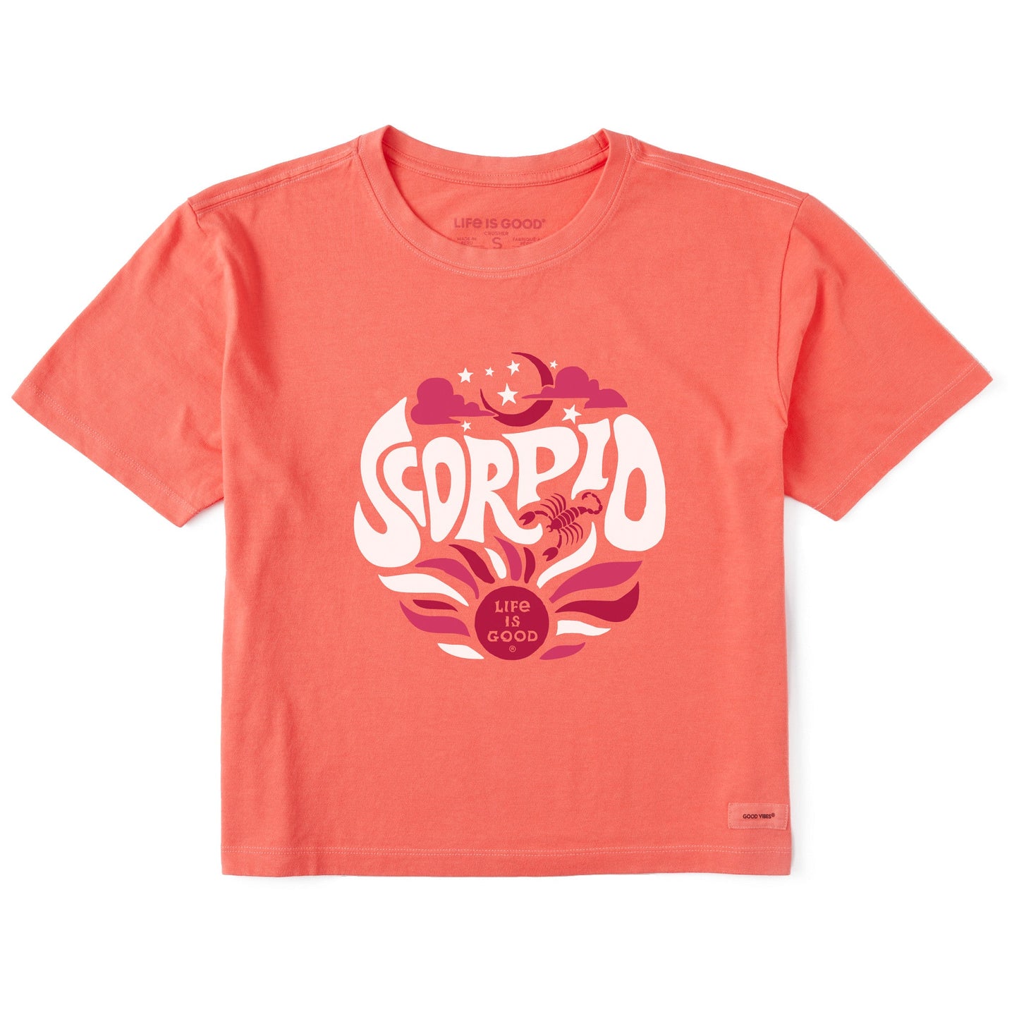 Women's Scorpio Zodiac Vibes Short Sleeve Crusher Boxy Tee