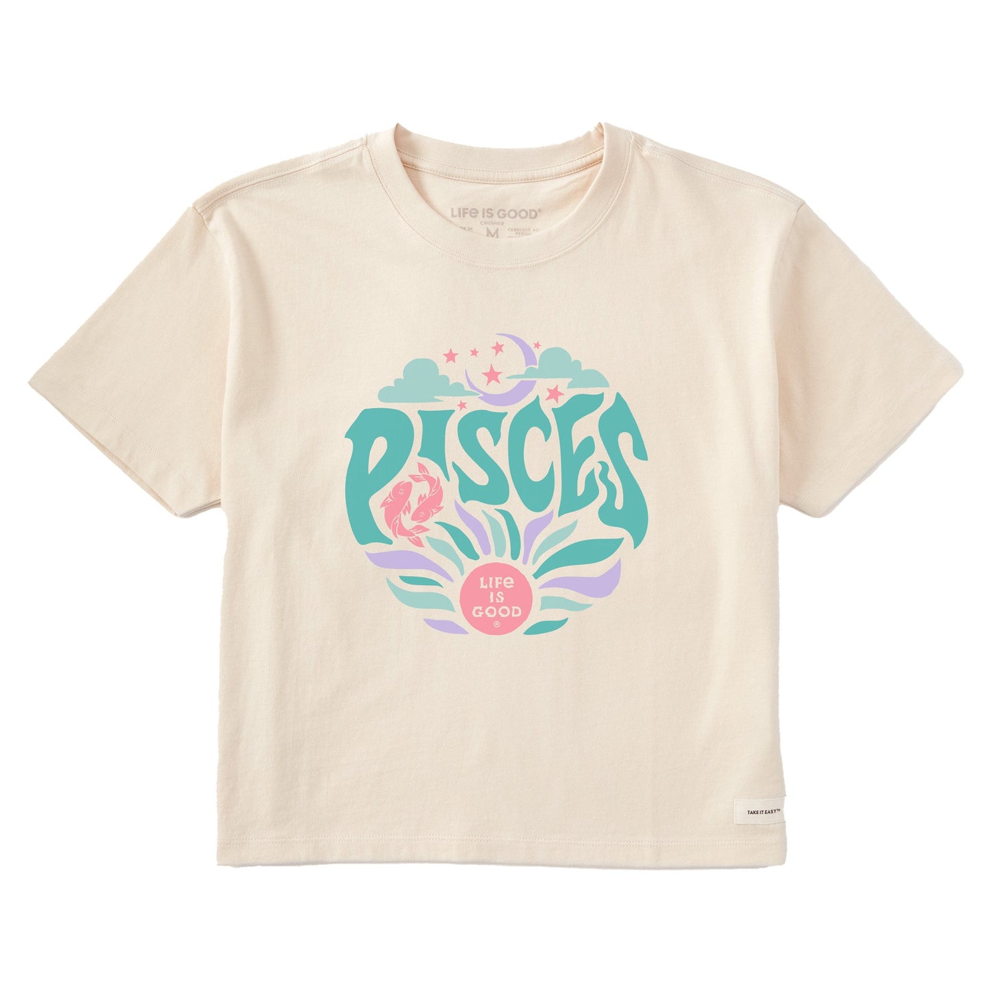 Women's Pisces  Zodiac Vibes Short Sleeve Crusher Boxy Tee