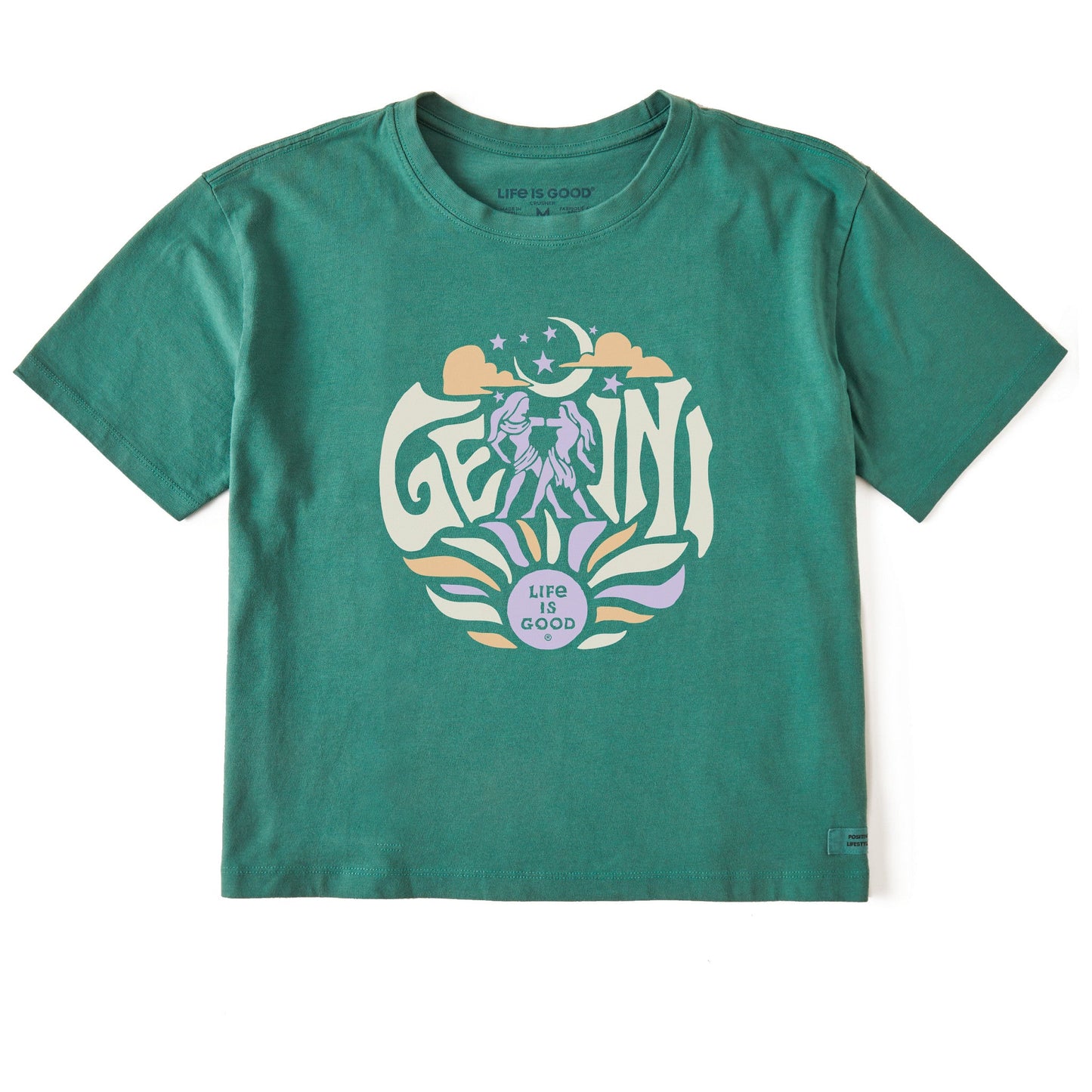 Women's Gemini  Zodiac Vibes Short Sleeve Crusher Boxy Tee