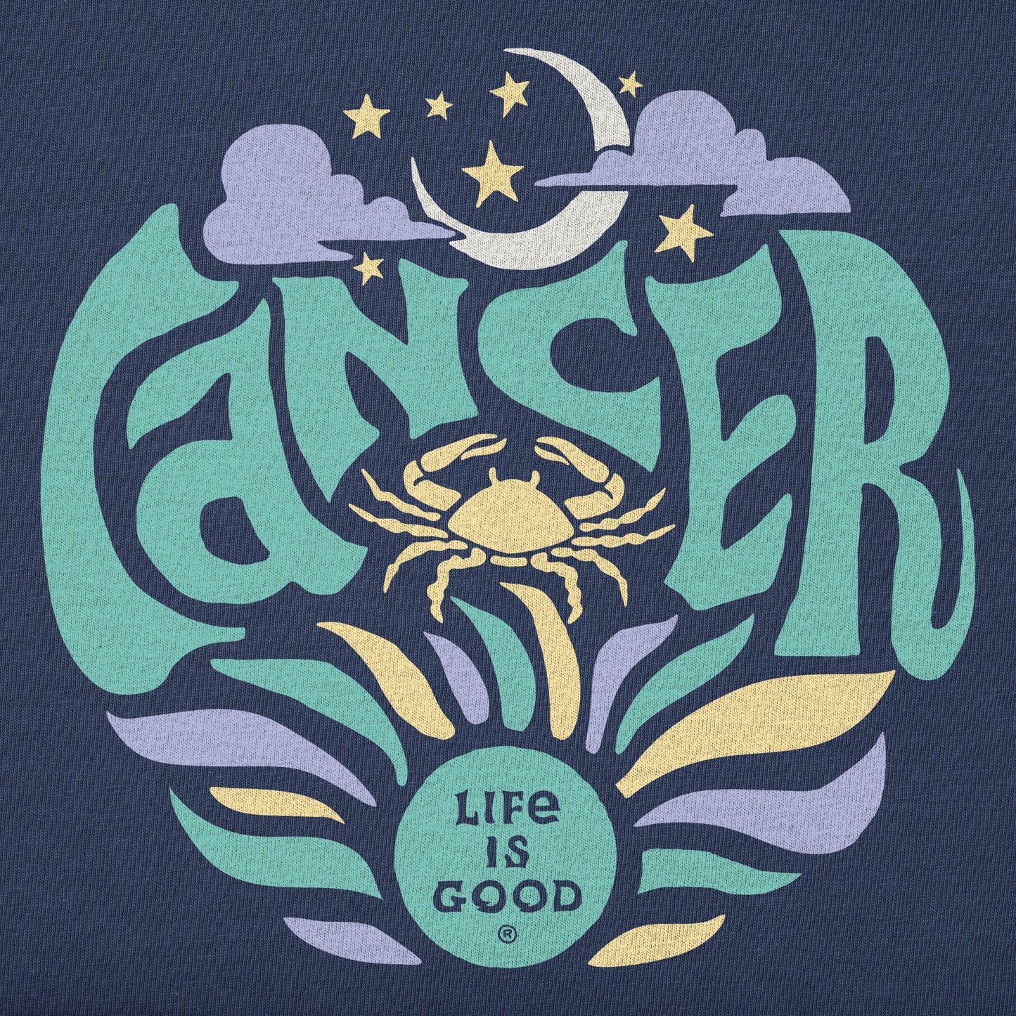 Women's Cancer  Zodiac Vibes Short Sleeve Crusher Boxy Tee