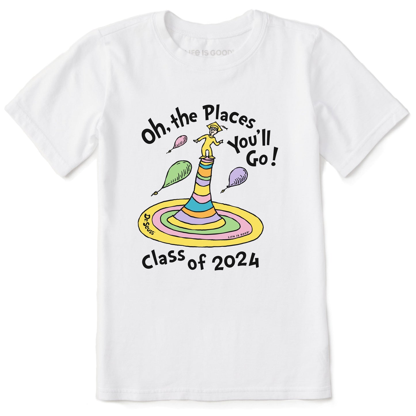 Kids Oh the Places Class of 2024 Short Sleeve Crusher Tee