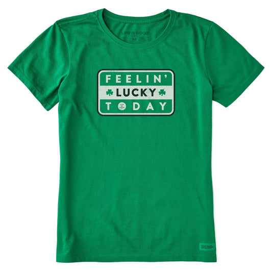 Women's Feelin' Lucky Today Stripe Short Sleeve Crusher Tee