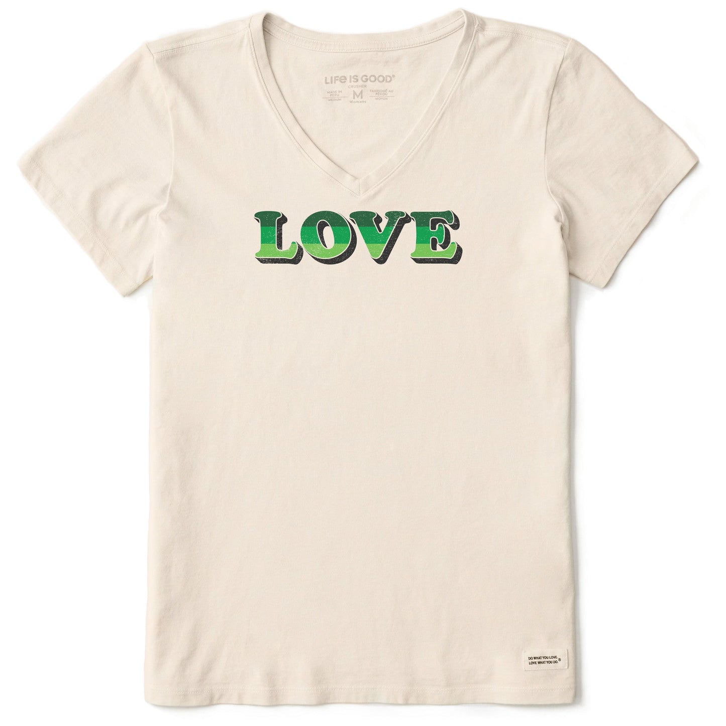 Women's Stripey Love Short Sleeve Crusher Vee