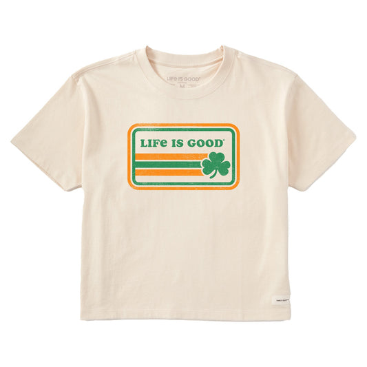 Women's Stripe Clover Short Sleeve Crusher Boxy Tee