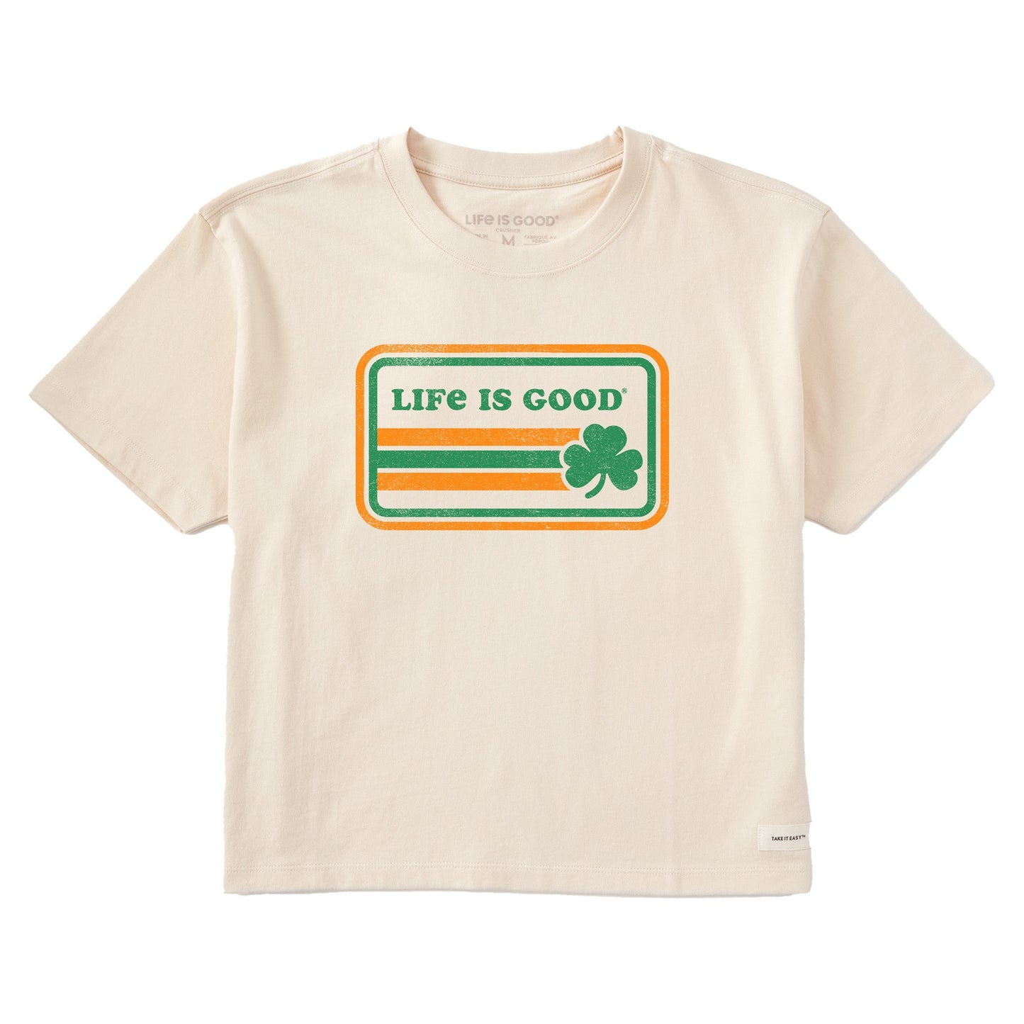 Women's Stripe Clover Short Sleeve Crusher Boxy Tee