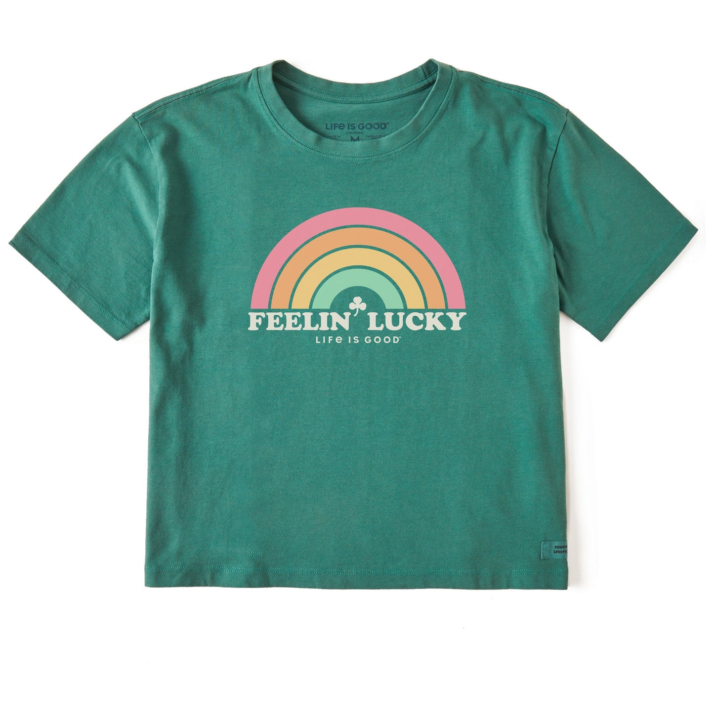 Women's Feelin' Lucky Rainbow Short Sleeve Crusher Boxy Tee