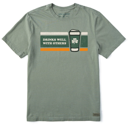 Men's Stripe Drinks Well with Others Short Sleeve Tee