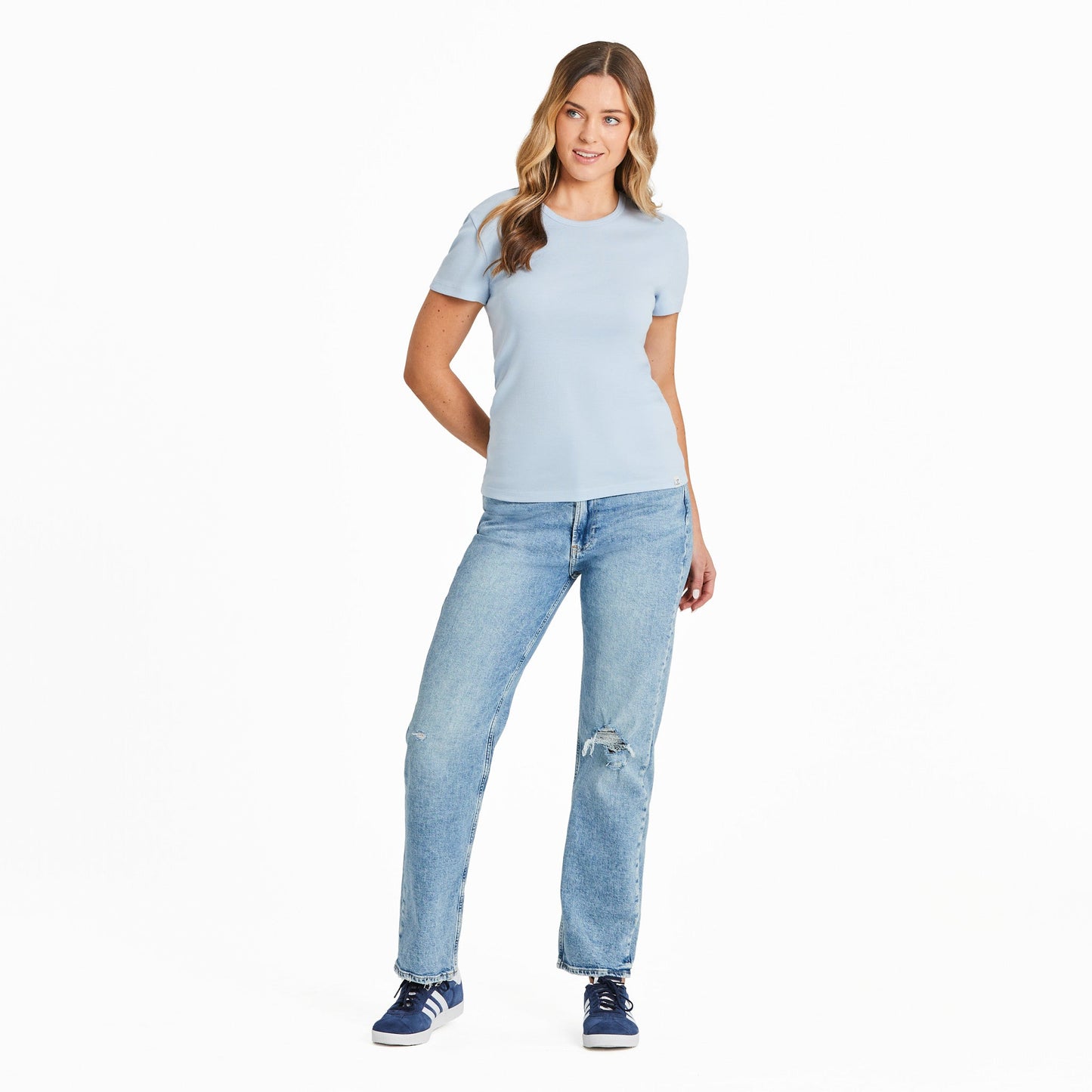 Women's Solid Modal Ribbed Tee