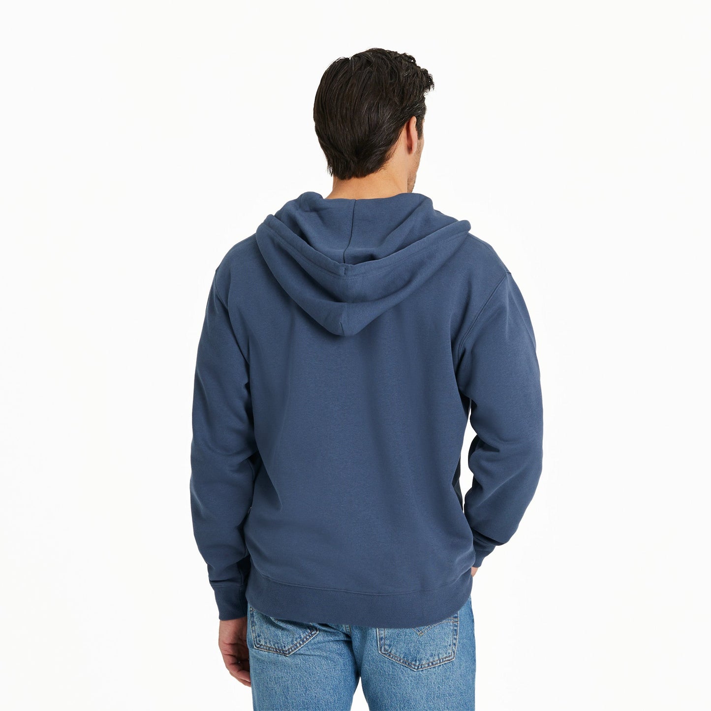 Men's Solid Good Vibes Fleece Zip Hoodie