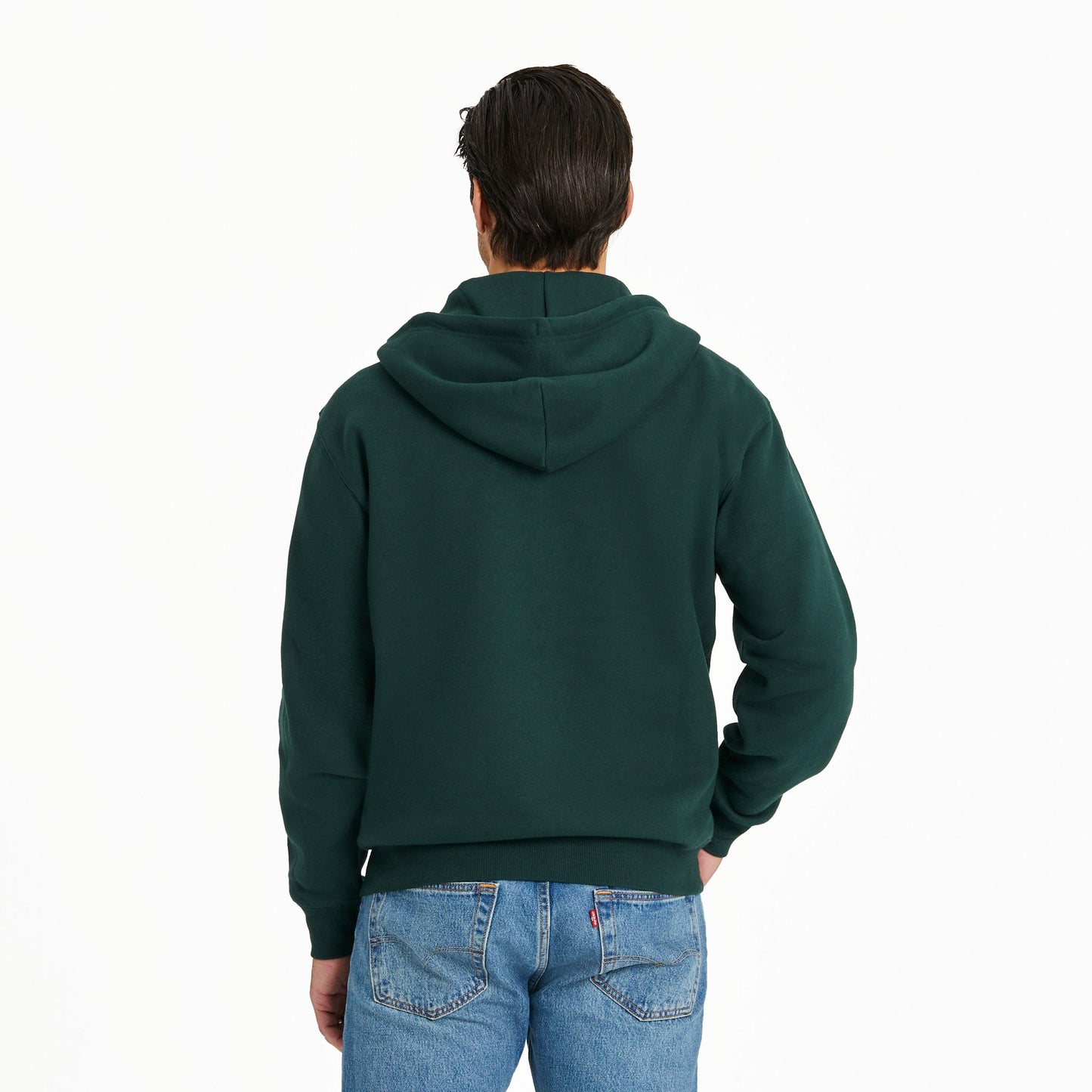 Men's Solid Good Vibes Fleece Zip Hoodie