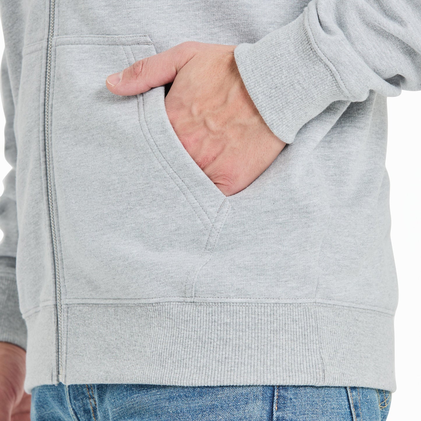 Men's Solid Good Vibes Fleece Zip Hoodie