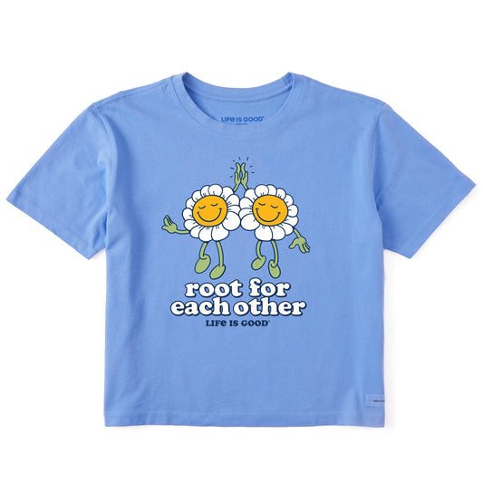 Women's Root for Each Other Short Sleeve Crusher Boxy Tee