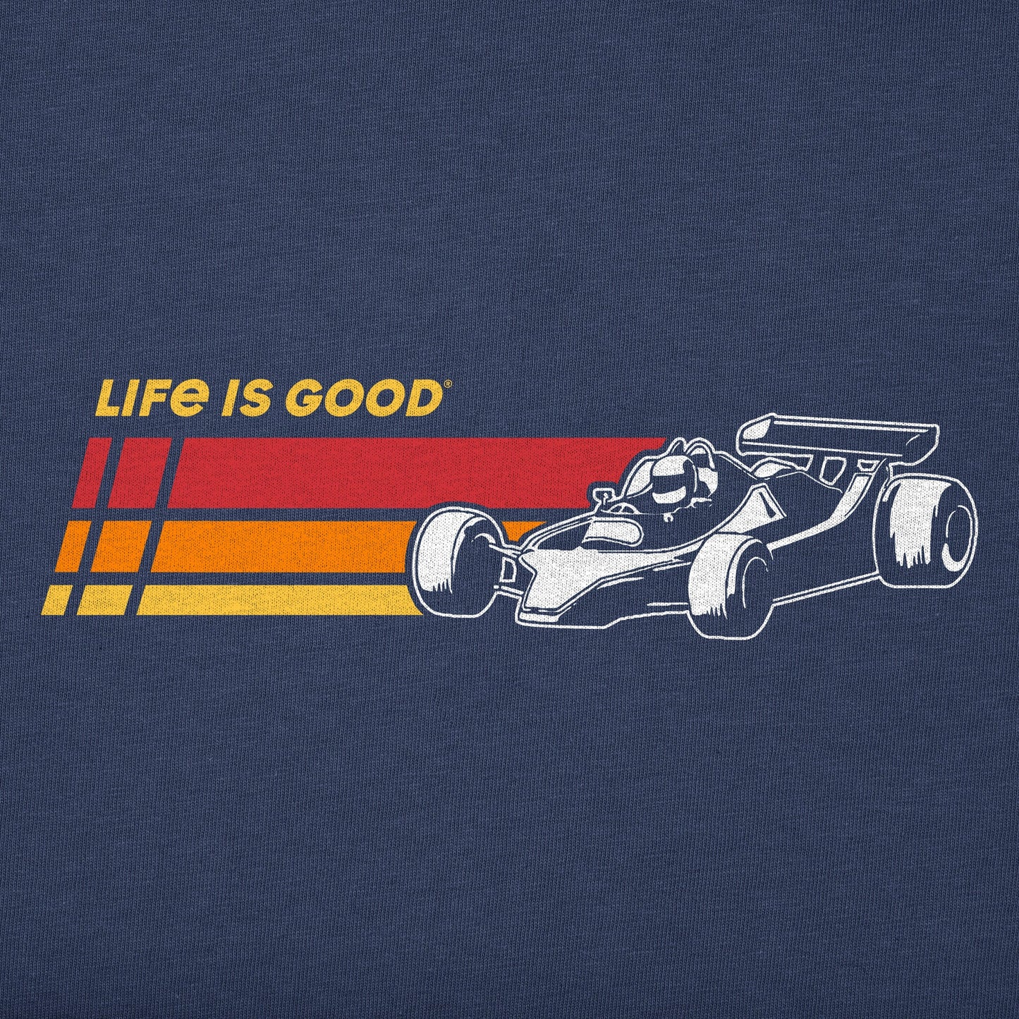 Kids Race Car Stripes Short Sleeve Crusher Tee