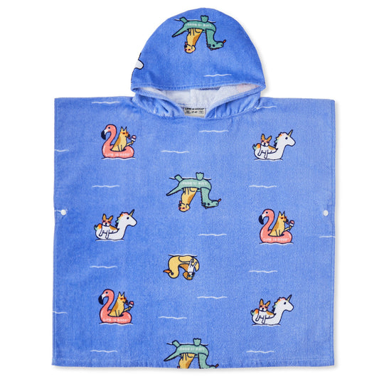 Kids Pool Party Pattern Fun in the Sun Poncho
