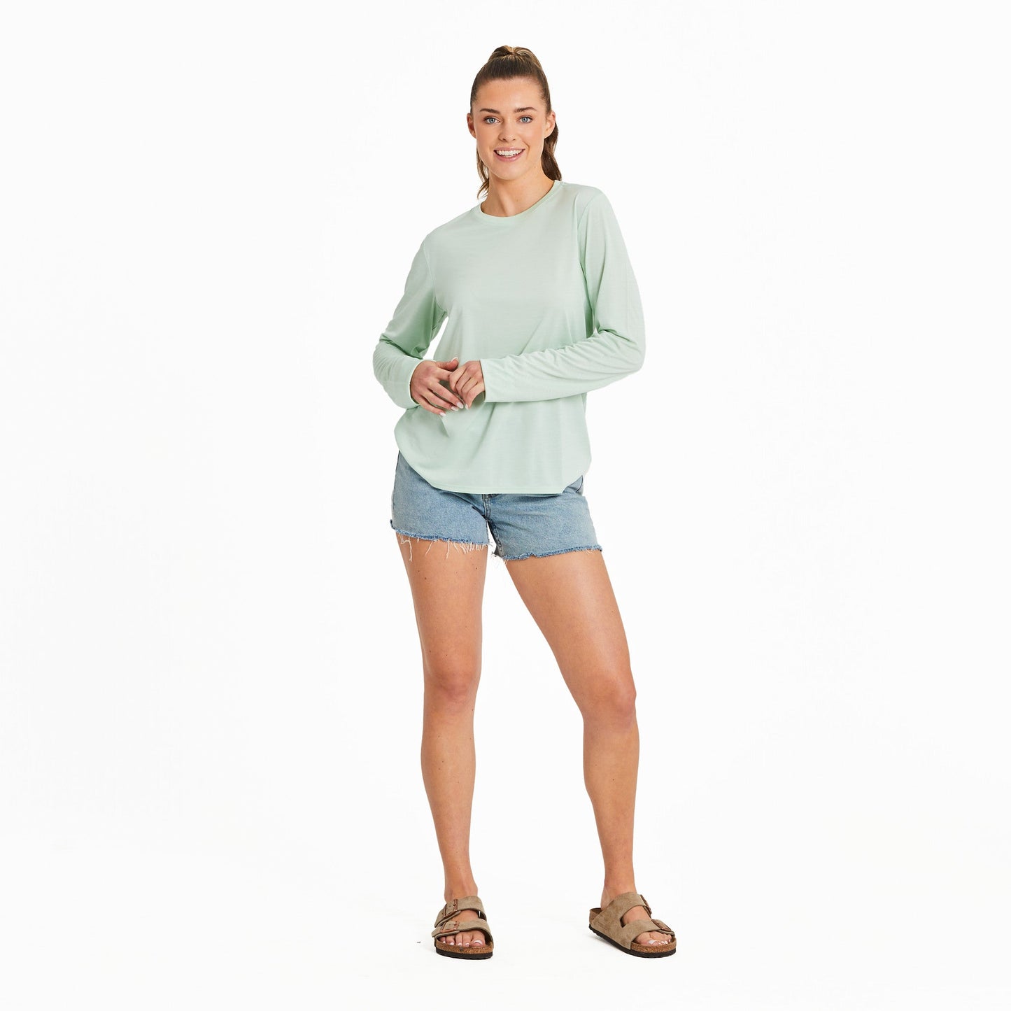 Women's Solid Long Sleeve Sun Crusher Tee