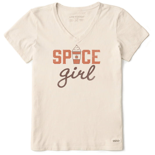 Women's Spice Girl Short Sleeve Crusher Vee