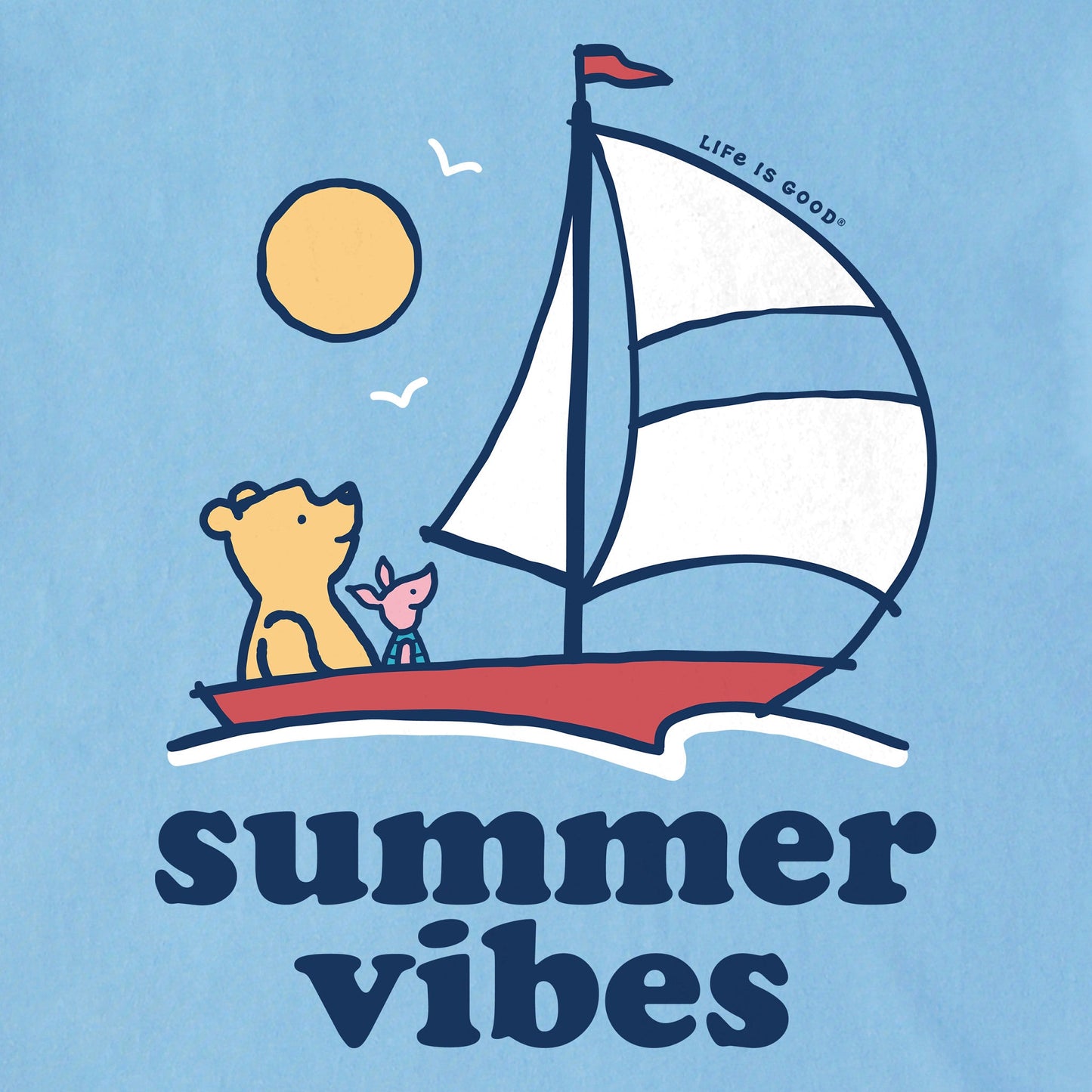 Men's Summer Vibes Winnie Sailboat Short Sleeve Tee