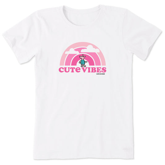 Women's Cute Vibes Winnie Rainbow Short Sleeve Tee