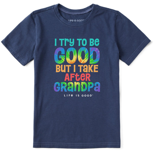 Kids Tie Dye Good Grandpa Short Sleeve Crusher Tee