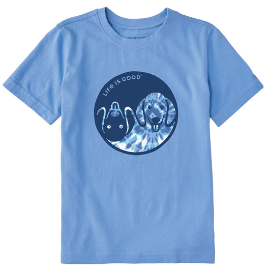 Kids Tie Dye Yin Yang Pup Short Sleeve Crusher Tee