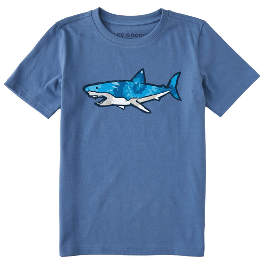 Kids Tie Dye Sharkscape Short Sleeve Crusher Tee