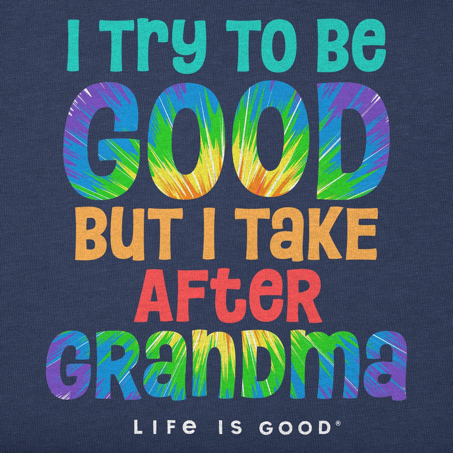 Kids Tie Dye Good Grandma Short Sleeve Crusher Tee