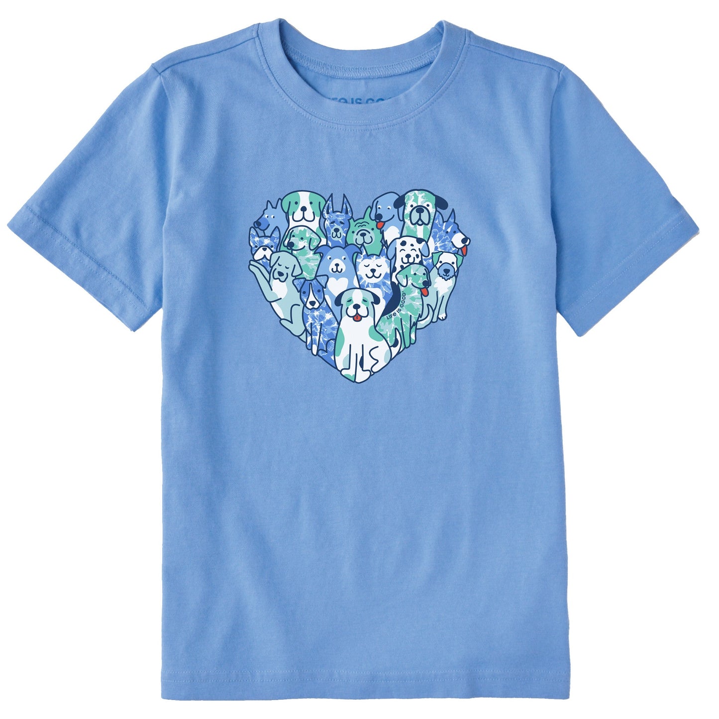 Kids Tie Dye Heart of Dogs Short Sleeve Crusher Tee