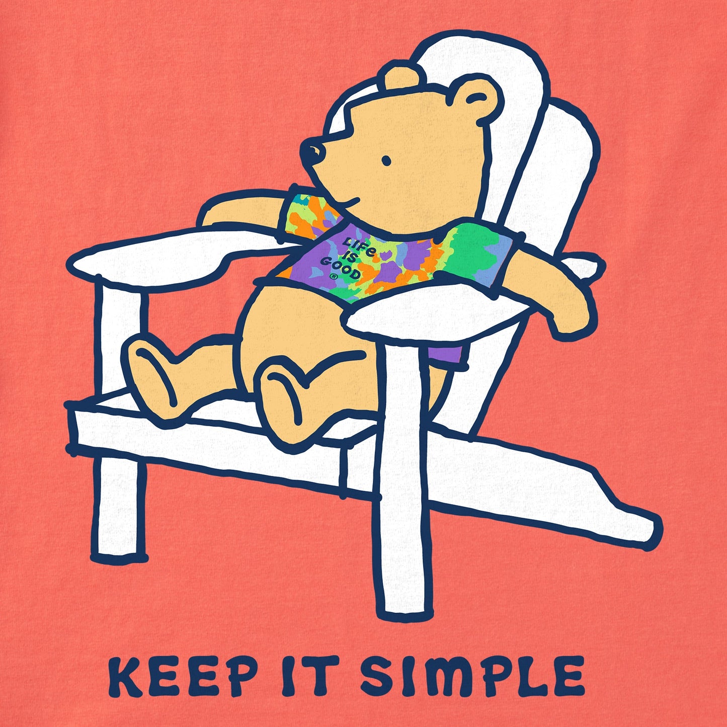 Kids Tie Dye Winnie Keep it Simple Short Sleeve Crusher Tee