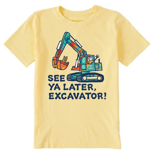 Kids Tie Dye See You Later Excavator Short Sleeve Crusher Tee