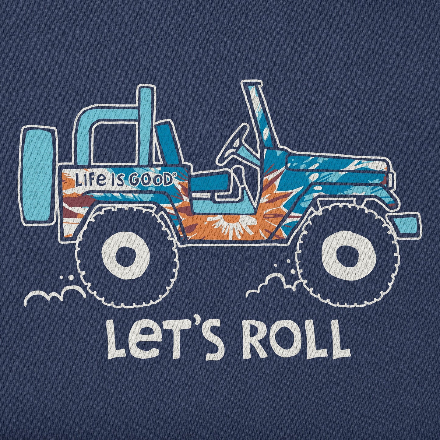 Kids Tie Dye Lets Roll ATV Short Sleeve Crusher Tee