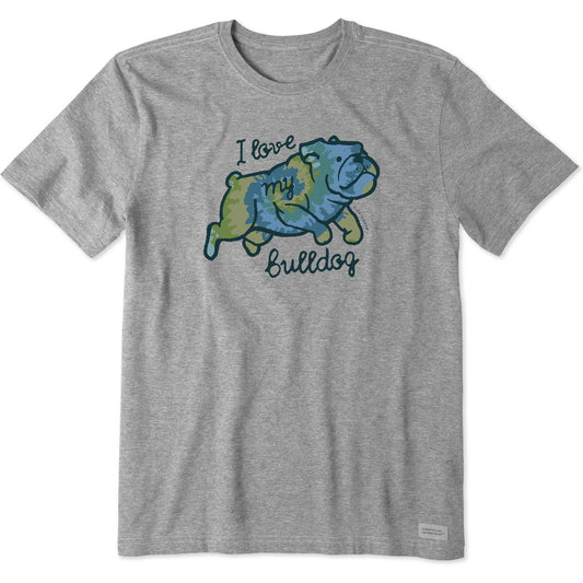 Men's Tie Dye I Love My Bulldog Short Sleeve Tee