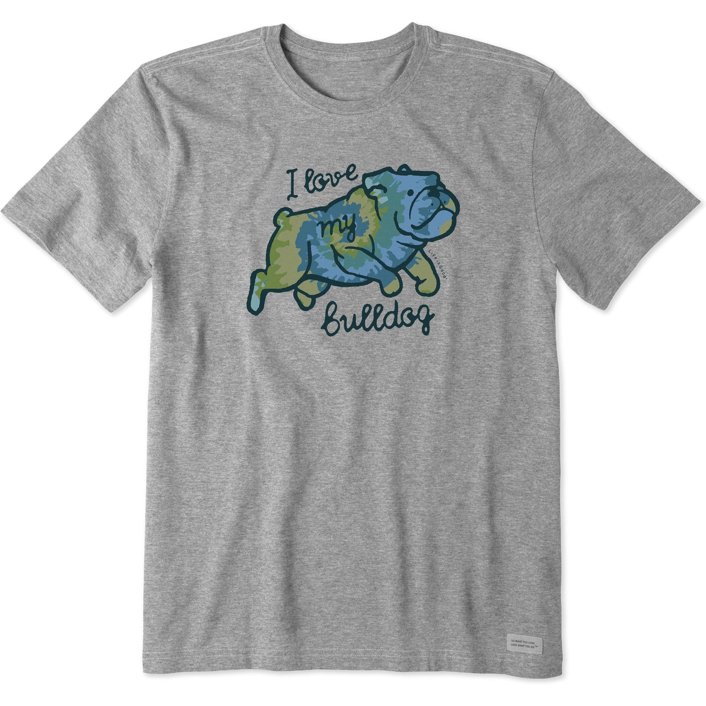 Men's Tie Dye I Love My Bulldog Short Sleeve Tee