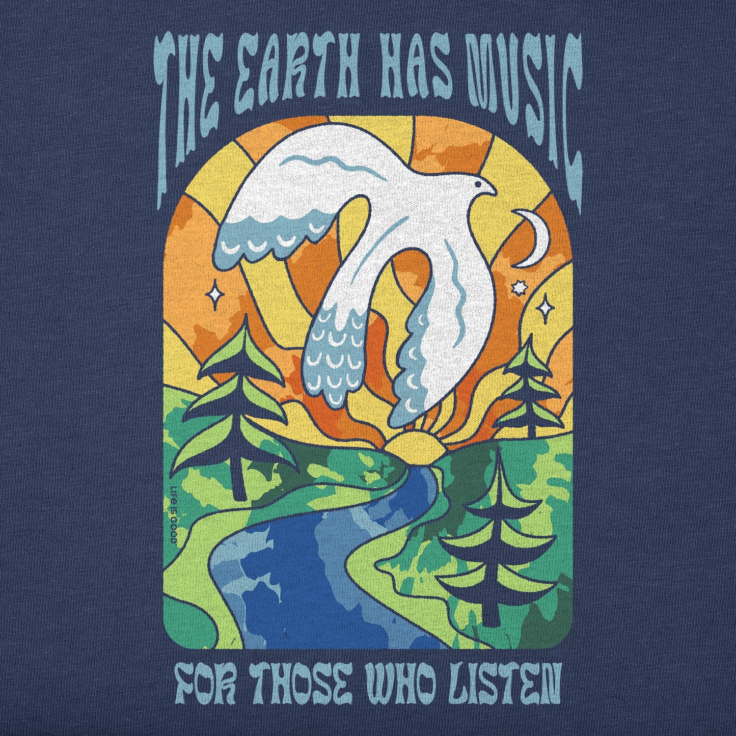 Men's Tie Dye Earth Has Music Short Sleeve Tee