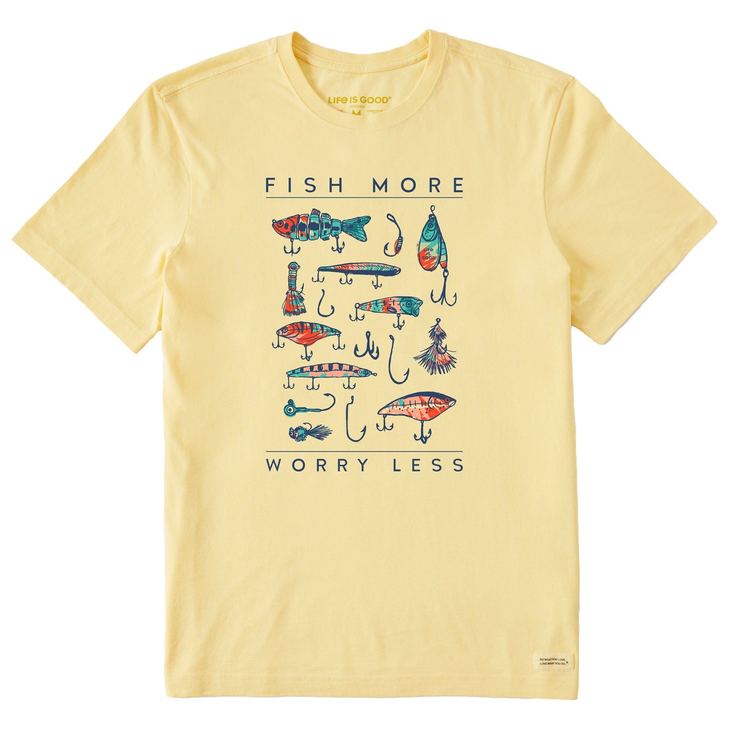 Men's Tie Dye Fish More Worry Less Short Sleeve Tee