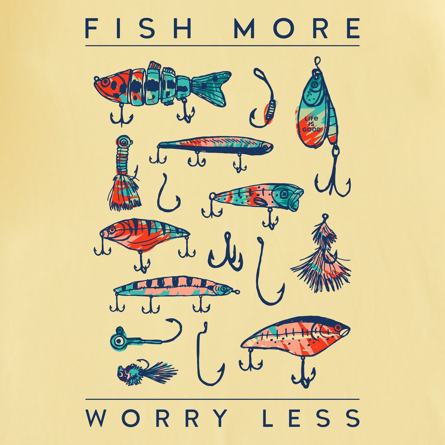 Men's Tie Dye Fish More Worry Less Short Sleeve Tee