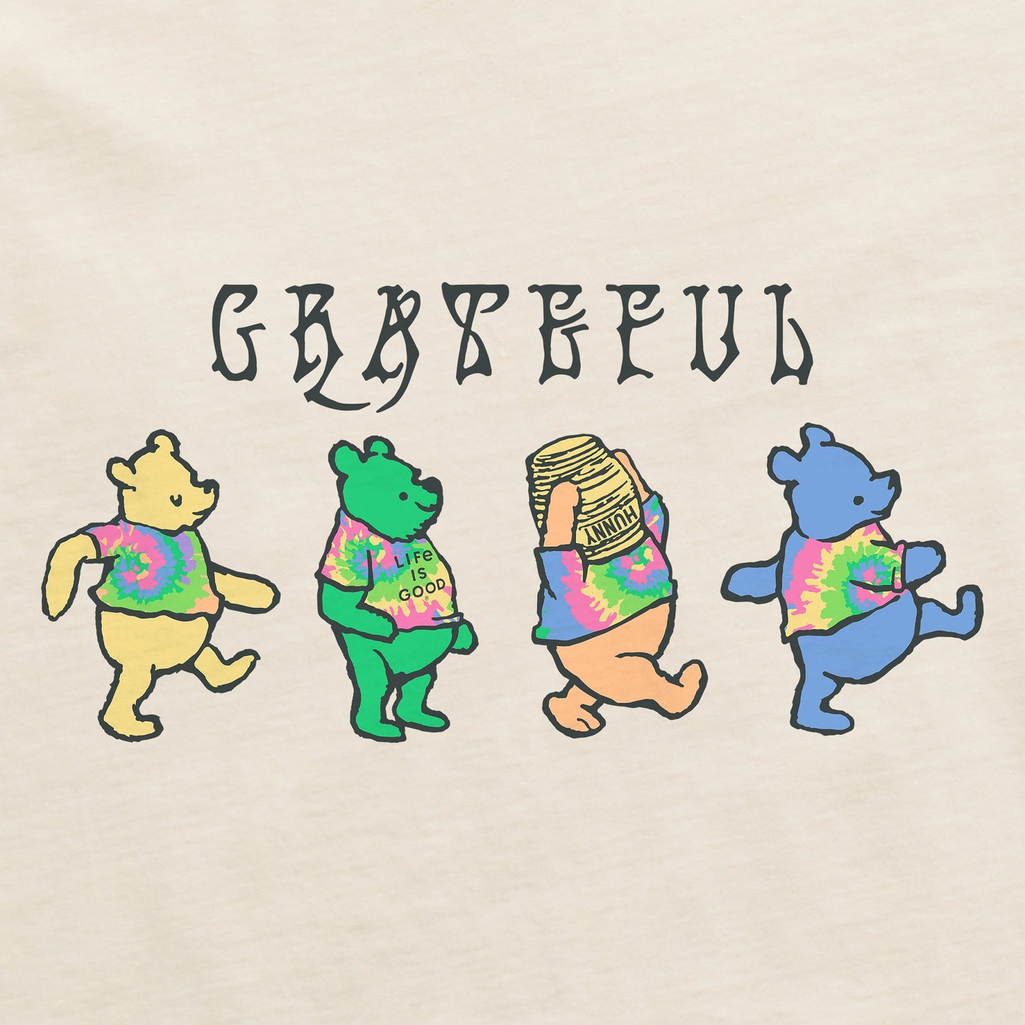 Men's Tie Dye Grateful Winnie Short Sleeve Crusher Tee