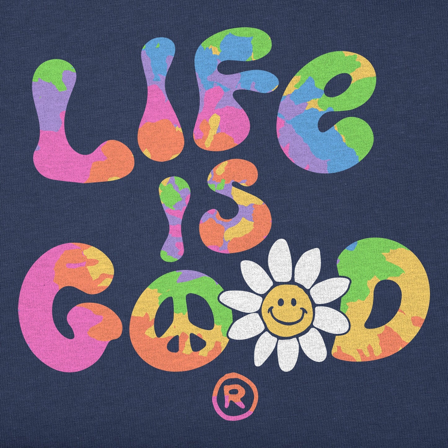 Women's Tie Dye Groovy LIG Short Sleeve Crusher Boxy Tee