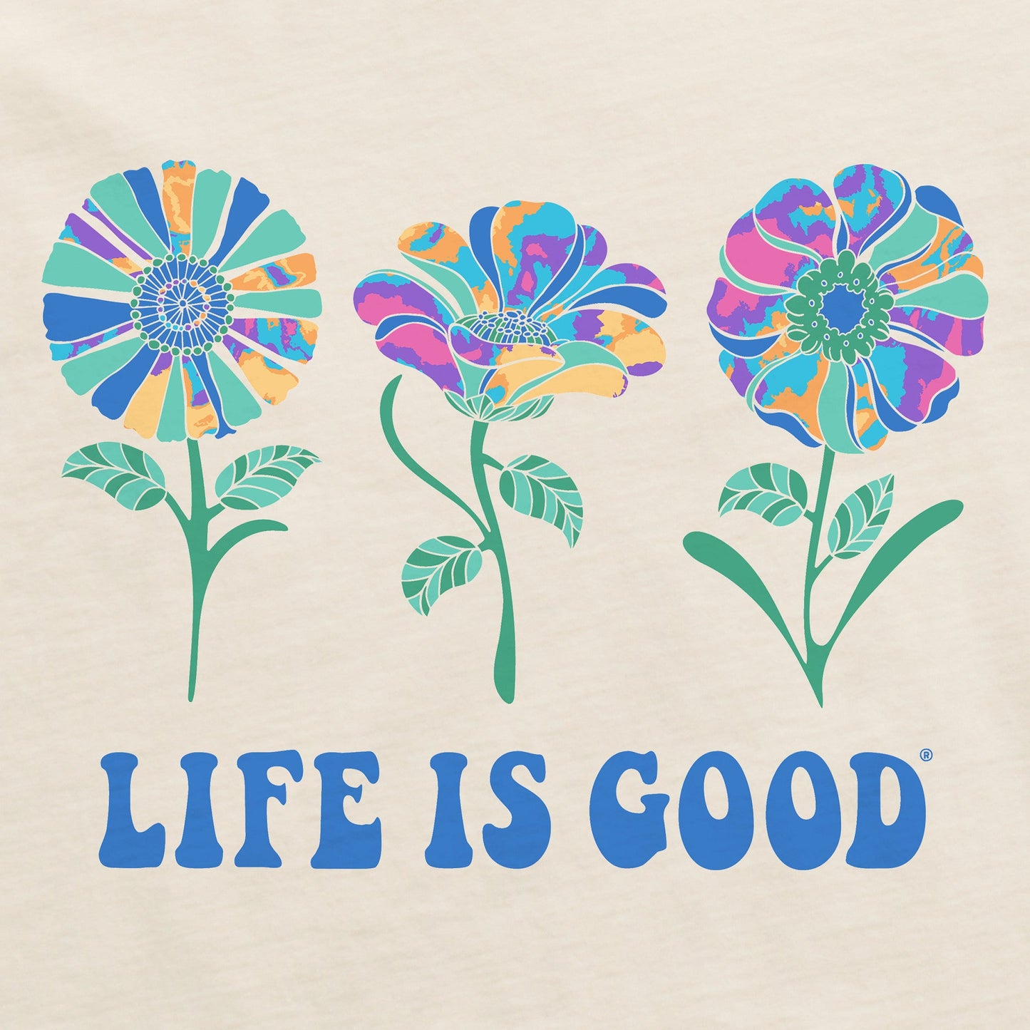 Women's Tie Dye Flowers Short Sleeve Crusher Boxy Tee