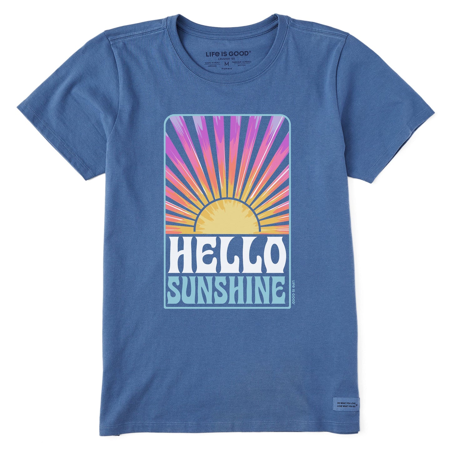 Women's Tie Dye Hello Sunshine Retro Short Sleeve Tee