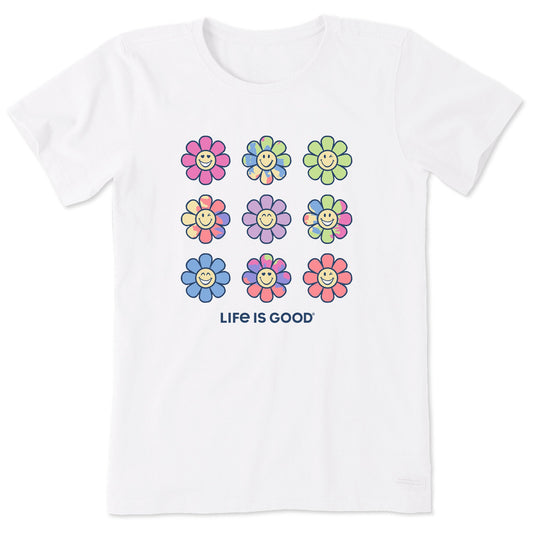 Women's Tie Dye Smile Daisies Short Sleeve Tee