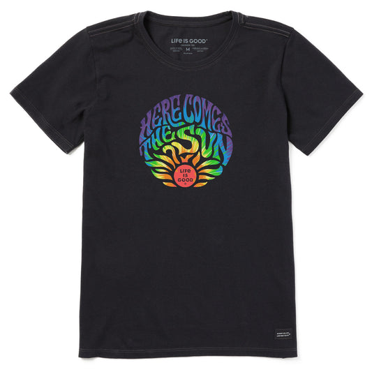 Women's Tie Dye Here Comes the Sun Short Sleeve Tee