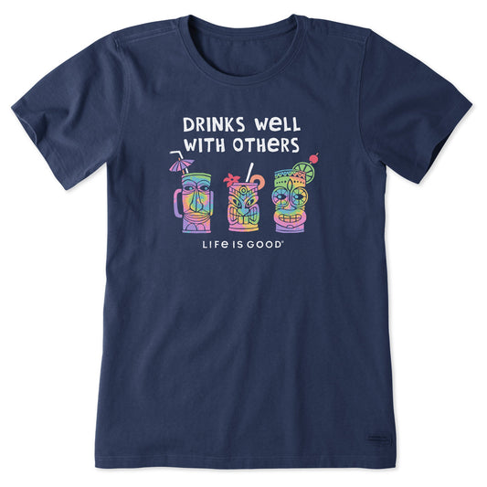 Women's Tie Dye Tiki Drinks Short Sleeve Tee