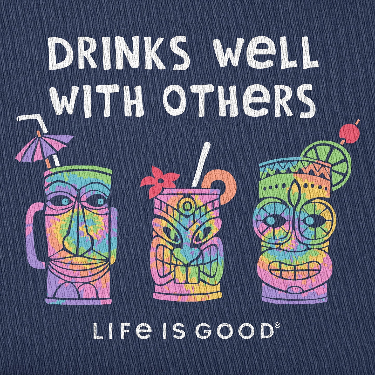 Women's Tie Dye Tiki Drinks Short Sleeve Tee