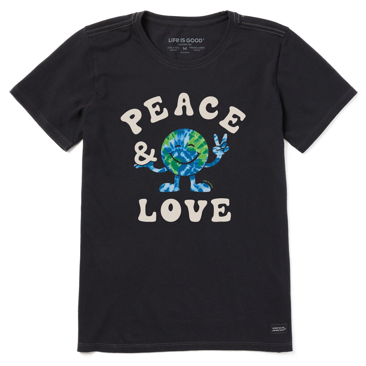 Women's Tie Dye Peace & Love Earth Short Sleeve Tee