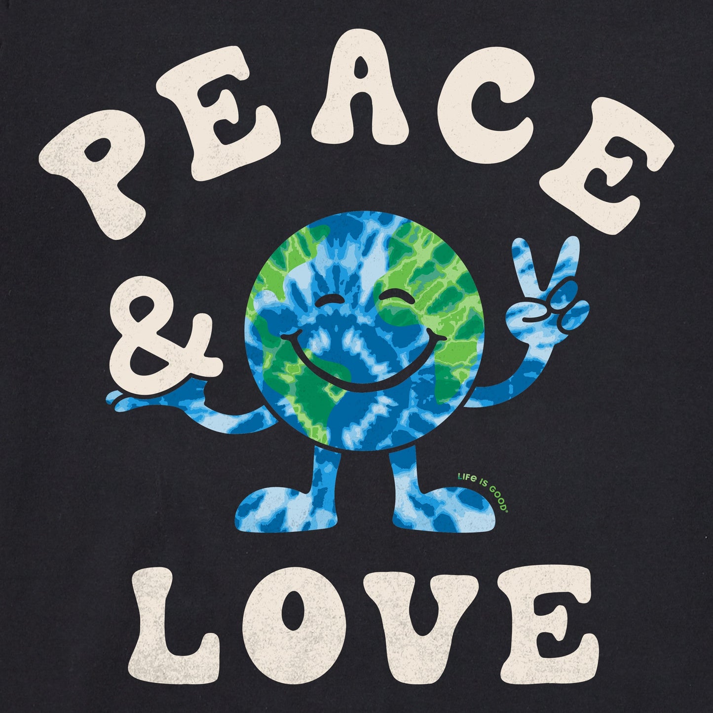 Women's Tie Dye Peace & Love Earth Short Sleeve Tee