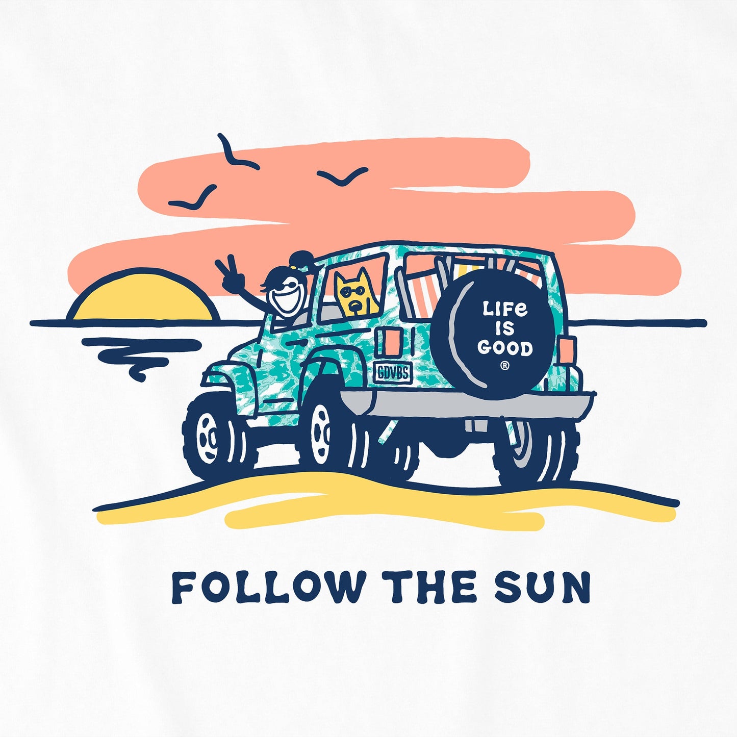 Women's Tie Dye Jackie ATV Follow the Sun Short Sleeve Tee